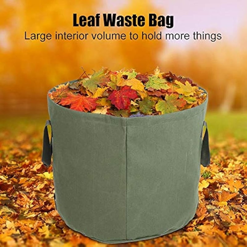 Yosooo Portable Waterproof Reusable Canvas Garden Lawn Leaf Trash Waste Bag Multifunctional Container Storage Tote - Image 5